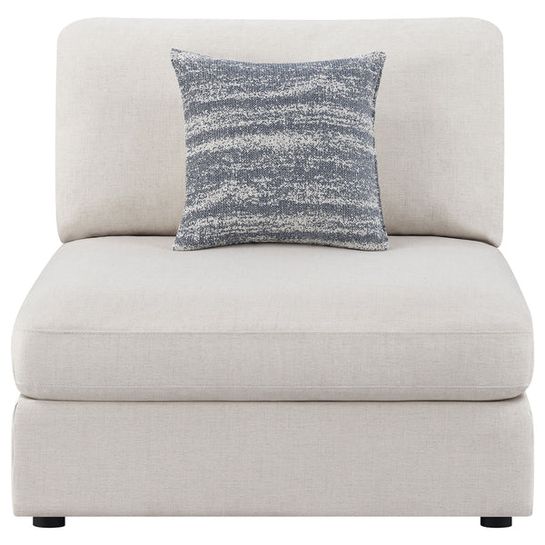Coaster Serene Upholstered Armless Chair Beige