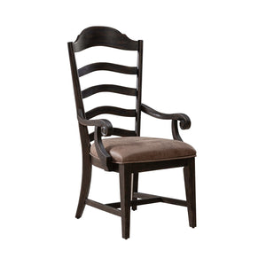 Liberty Furniture Paradise Valley Saddle Brown Upholstered Leather-Like Ladderback Armchair