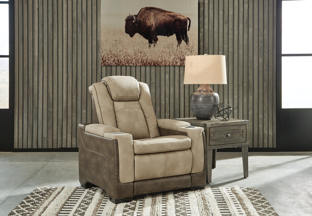 Next-Gen Zero Gravity P2 Durapella Dual-Power Adjustable Headrest Recliner with USB Sand