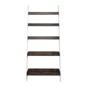 Liberty Furniture Farmhouse Two-Tone White Leaning Bookcase