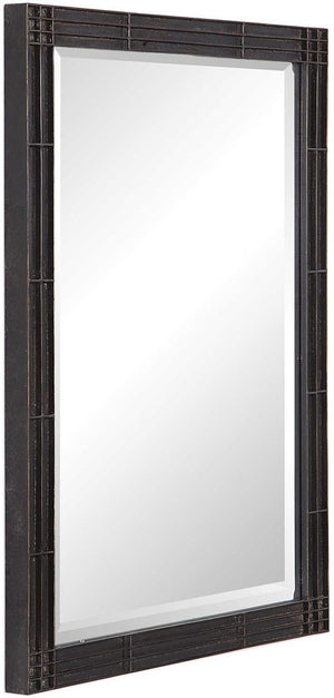 Uttermost Gower Aged Black Vanity Mirror