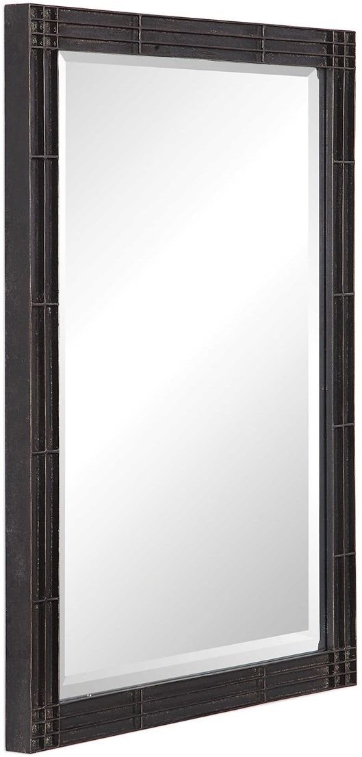 Uttermost Gower Aged Black Vanity Mirror