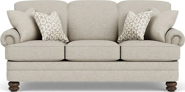 Flexsteel Bay Bridge Silver Fabric Driftwood Sofa