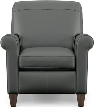 Flexsteel Dana Gray High-Leg Leather Manual Recliner