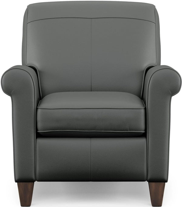 Flexsteel Dana Gray High-Leg Leather Manual Recliner