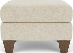 Flexsteel Moxy Shell Ottoman with Medium Brown Legs