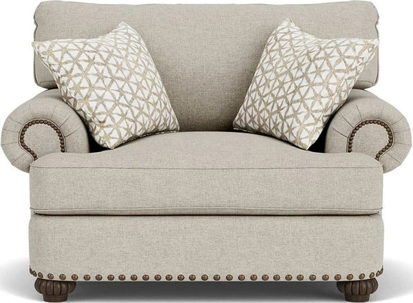 Flexsteel Patterson Silver Driftwood Chair with Nailhead Trim