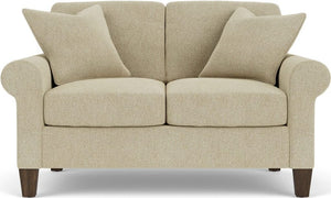Flexsteel South Haven Antique Rolled Arm Cream Loveseat