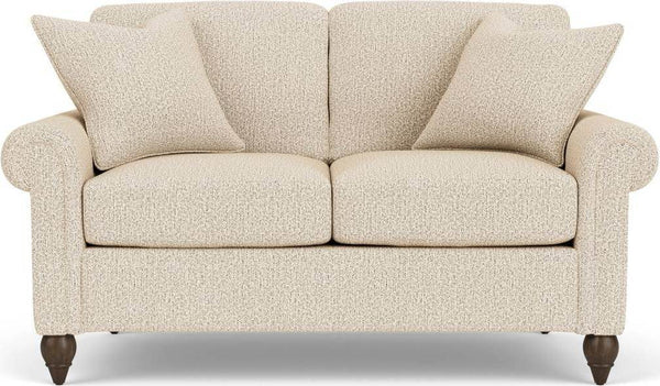 Flexsteel South Haven White Moondust Rolled Arm Loveseat