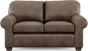 Flexsteel Thornton Dark Brown Leather Loveseat