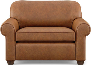 Flexsteel Thornton Light Brown Leather Oversized Chair & a Half