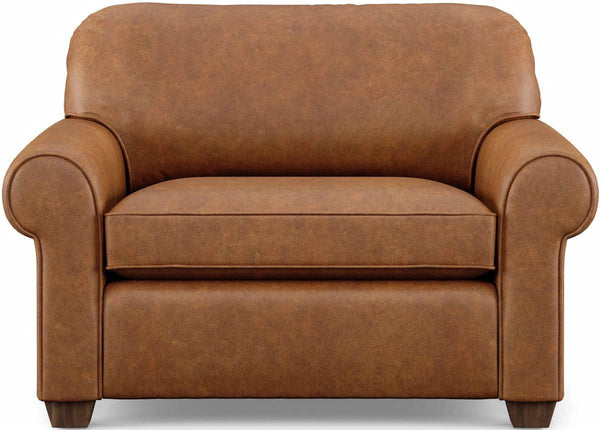 Flexsteel Thornton Light Brown Leather Oversized Chair & a Half