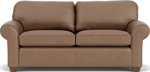 Flexsteel Thornton Sisal Two-Cushion Leather Sofa