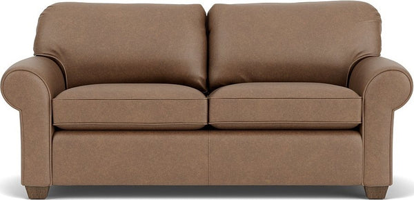 Flexsteel Thornton Sisal Two-Cushion Leather Sofa