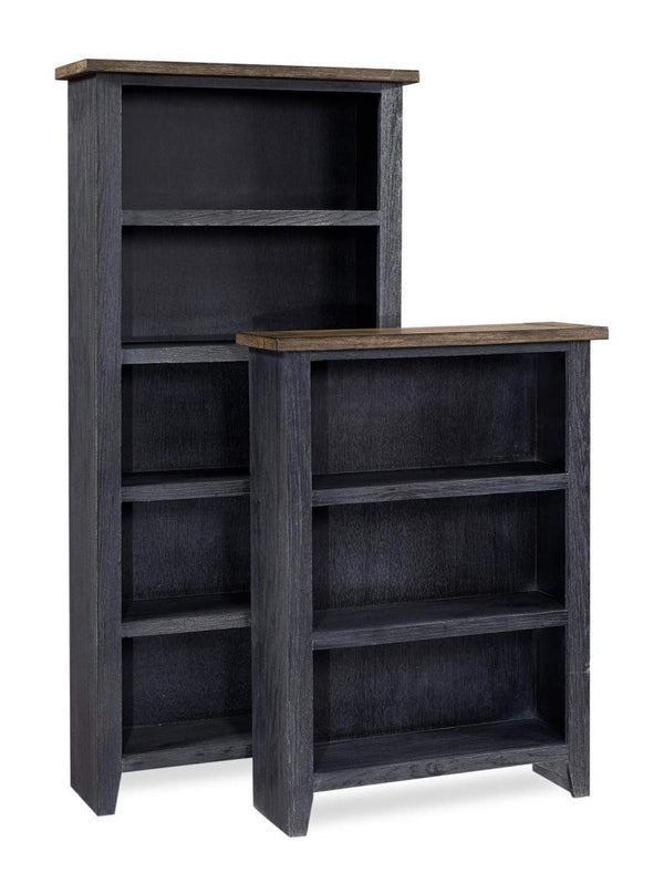 Aspenhome Eastport Drifted Black 60 Inch Bookcase with 3 Fixed Shelves