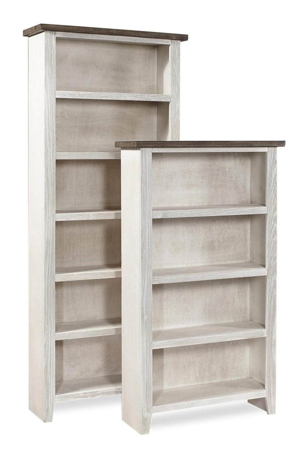 Aspenhome Eastport Drifted White 84 Inch Bookcase with 5 Fixed Shelves