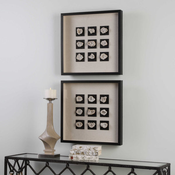 Uttermost Geode Linen Shadow Box Wall Art