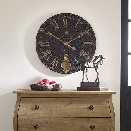Uttermost Bond Street 30 Inch Black Wall Clock