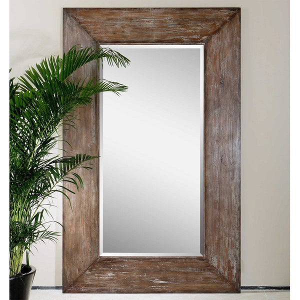 Uttermost Langford Antique Hickory Large Wood Mirror