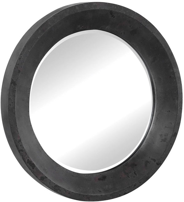 Uttermost Frazier Oxidized Metal Round Industrial Mirror