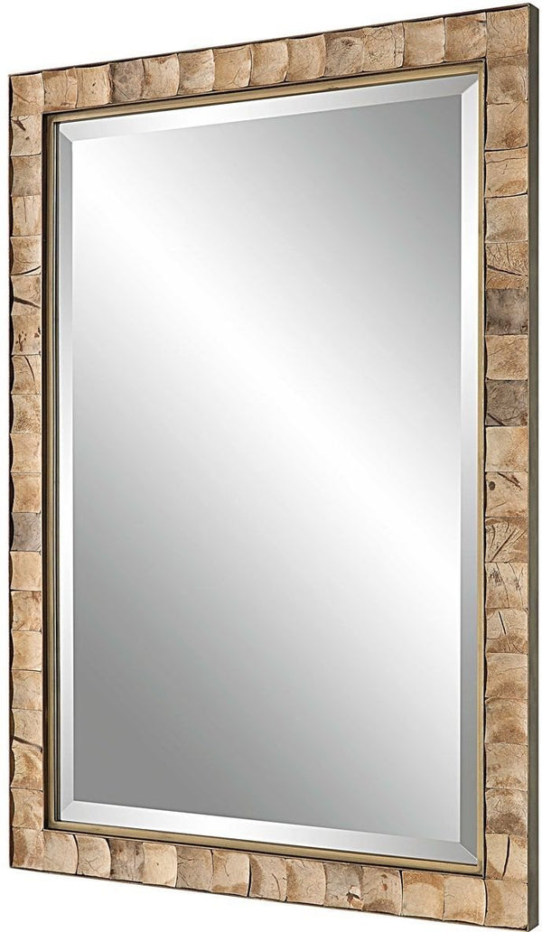 Uttermost Cocos Dark Gold Coconut Shell Mirror