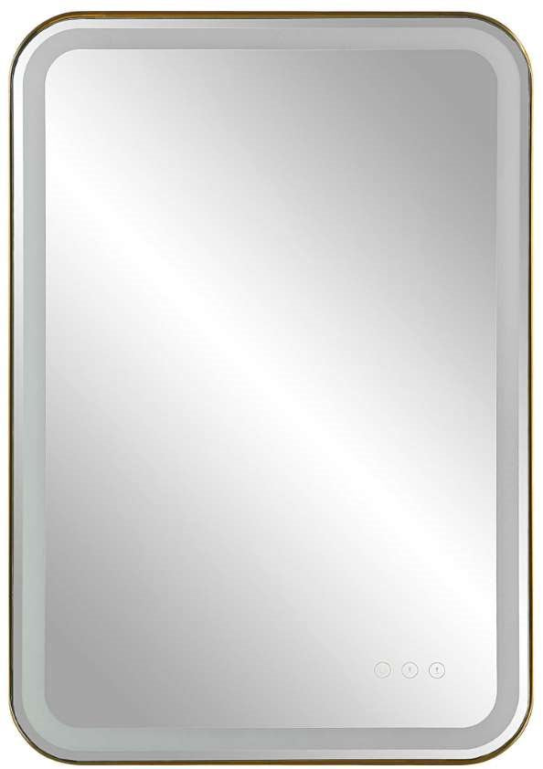 Uttermost Crofton Lighted Brass Vanity Mirror
