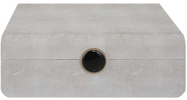 Uttermost Lalique White Shagreen Box