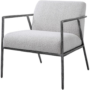 Uttermost Brisbane Distressed Charcoal/Ivory Accent Chair