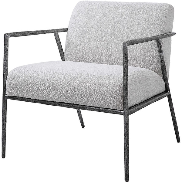 Uttermost Brisbane Distressed Charcoal/Ivory Accent Chair