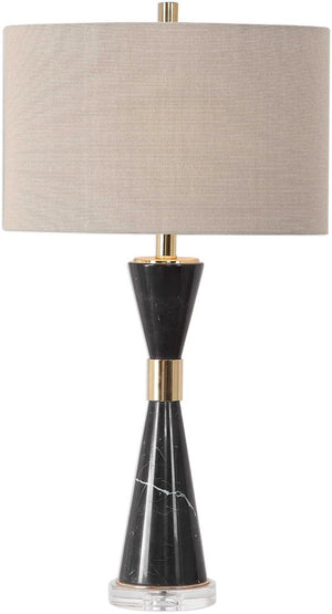 Uttermost Alastair Hour Glass Black Marble Table Top Lamp