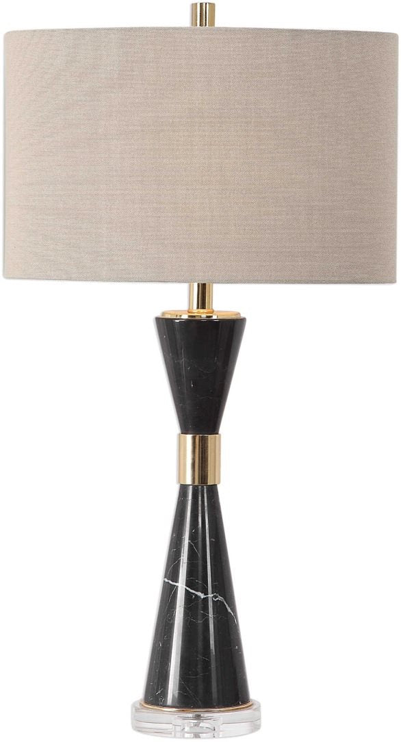 Uttermost Alastair Hour Glass Black Marble Table Top Lamp