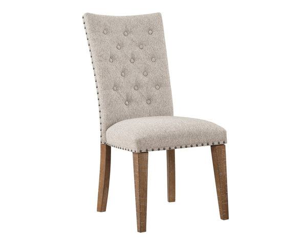 Steve Silver Riverdale Oatmeal Upholstered Side Chair In Driftwood Finish