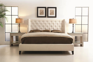 Bernhardt Maxime Fabric Button Panel Shelter Queen Bed