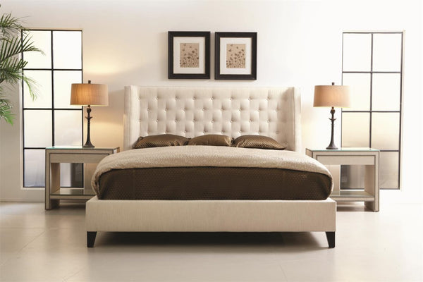 Bernhardt Maxime Fabric Button Panel Shelter Queen Bed