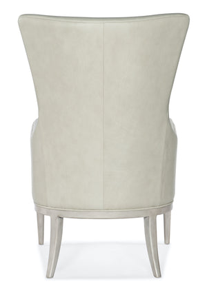 Hooker Furniture Kyndall Guiltless Taupe Club Leather Chair with Accent Pillow
