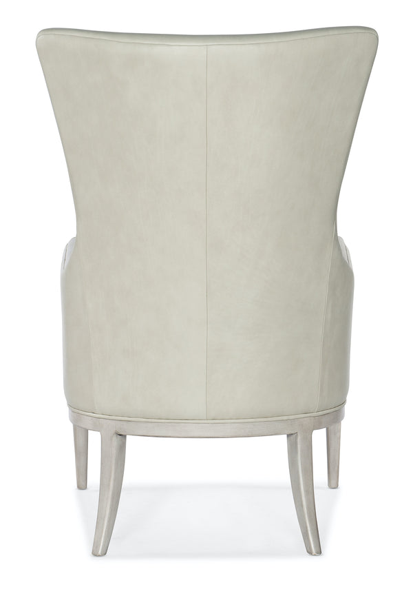 Hooker Furniture Kyndall Guiltless Taupe Club Leather Chair with Accent Pillow