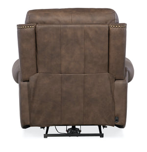 Hooker Furniture Duncan Kalahari Bark Power Leather Recliner with Power Headrest & Lumbar
