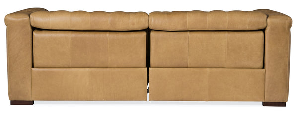 Hooker Furniture Savion Saddlebag Coin Leather Sofa with Power Reclining Power Headrest