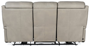 Hooker Furniture Rhea Sahara Ash Leather Zero Gravity Power Reclining Sofa with Power Headrest