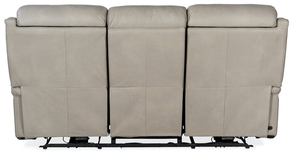 Hooker Furniture Rhea Sahara Ash Leather Zero Gravity Power Reclining Sofa with Power Headrest
