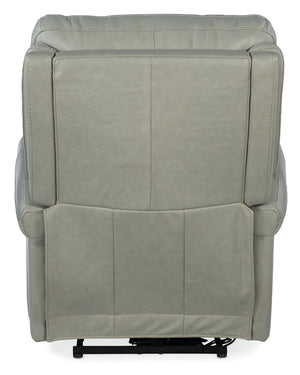Hooker Furniture Carroll Milton Fog Power Leather Recliner with Power Headrest & Lumbar