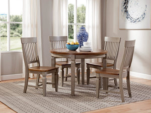 John Thomas Vista Solid Round Top Table in Hickory & Stone
