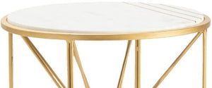 Crestview Darby Gold/White Accent Table