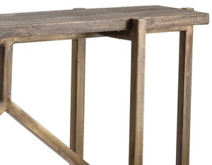 Crestview Bengal Manor Antique Gold Iron Diamond Console Table