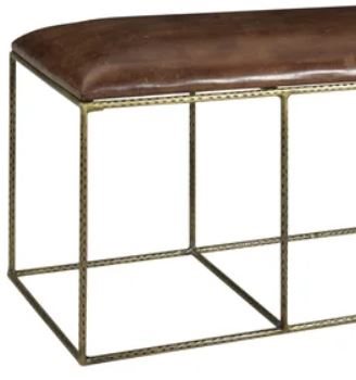 Crestview Bengal Manor Dimpled Iron & Leather Bench