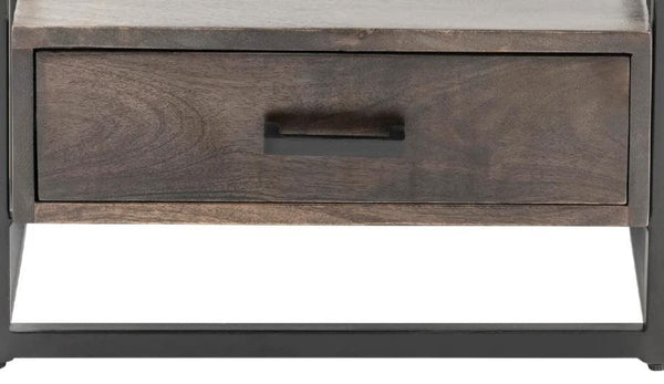 Crestview Beckett Brown/Gunmetal Side Table