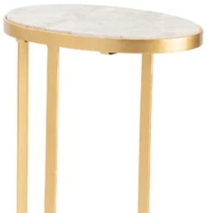 Crestview Victoria Gold/White Accent Table
