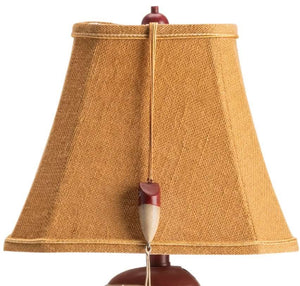 Crestview Outboard Red & Antique White Accent Lamp