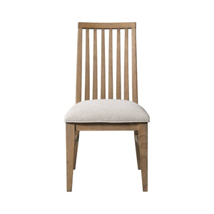 Intercon Landmark Weathered Oak Modern Slat Back Dining Side Chair with Webbed Seat