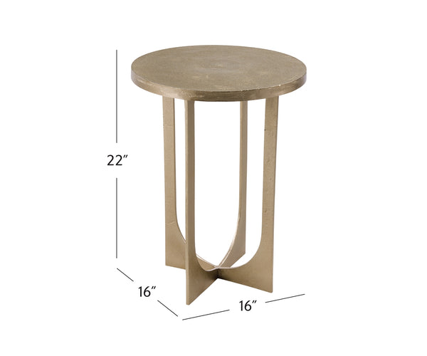 Bassett Mirror Modern Gold Metal Ava Round Accent Table